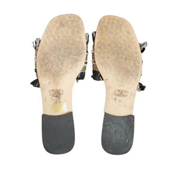 Robertson Madison Handcrafted Fringe Chrissie Slide Sandal Corda Nero Size 10/US - Picture 10 of 12